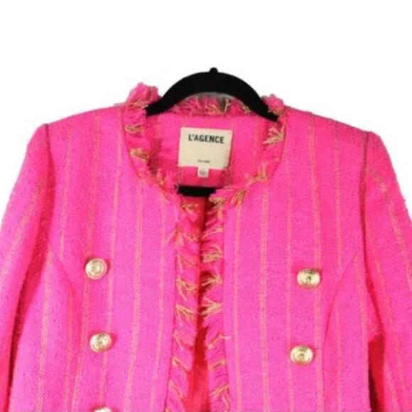 NEW, L'Agence Tinlee Jacket in Pink and Gold Size 2 - Picture 2 of 7